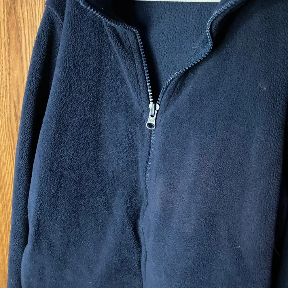 Old Navy Fleece Jacket Kids Size M 8 Navy Blue Full Zip Mock Neck Soft Cozy